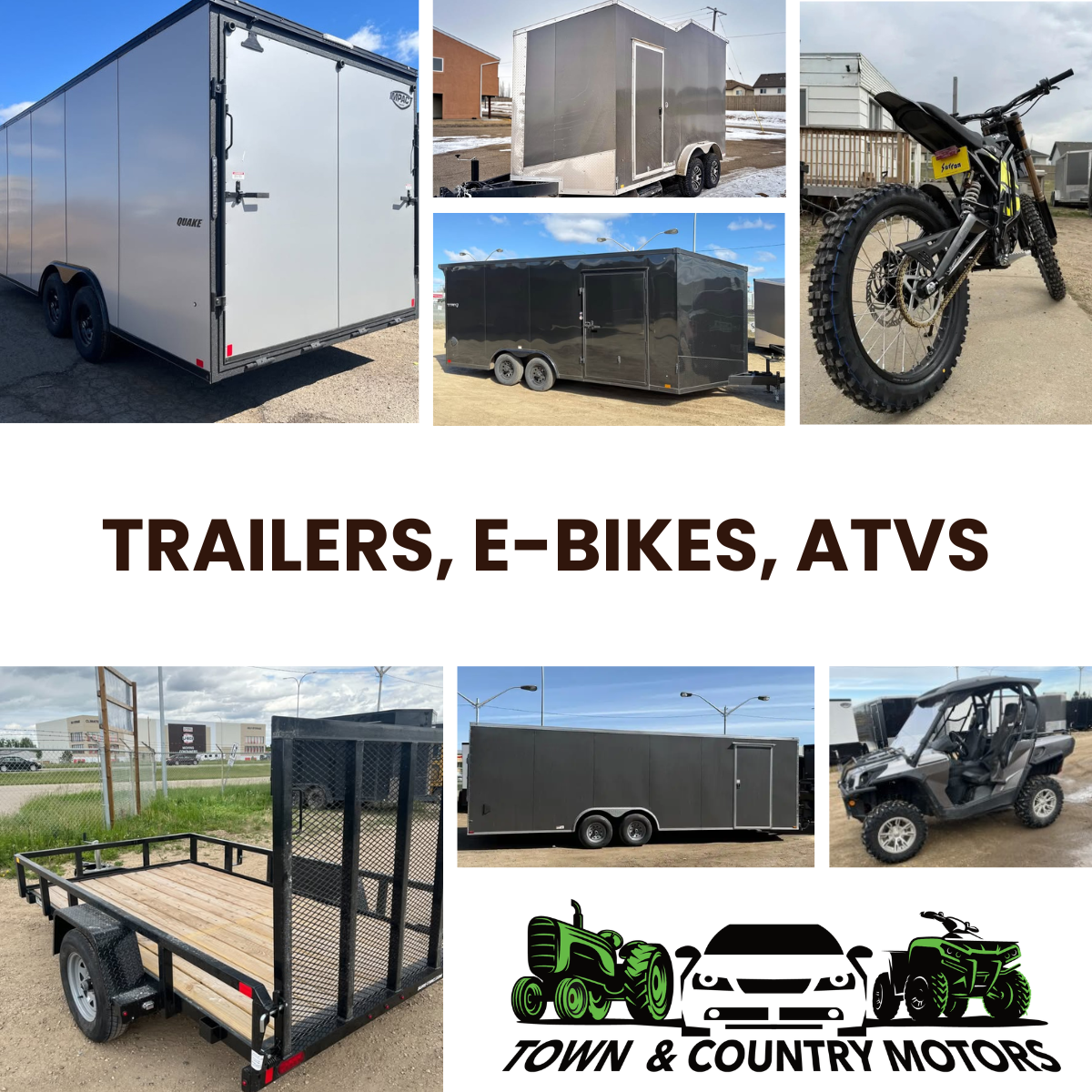 tarilers, e-bikes, atvs for sale in Edmonton