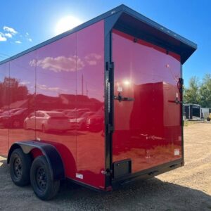 2026 7x14 Enclosed Cargo Trailer | Red with Blackout Trim