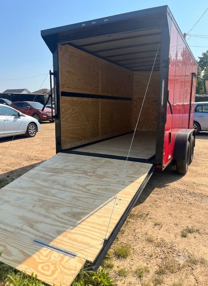 2026 7x14 Enclosed Cargo Trailer | Red with Blackout Trim - Image 7