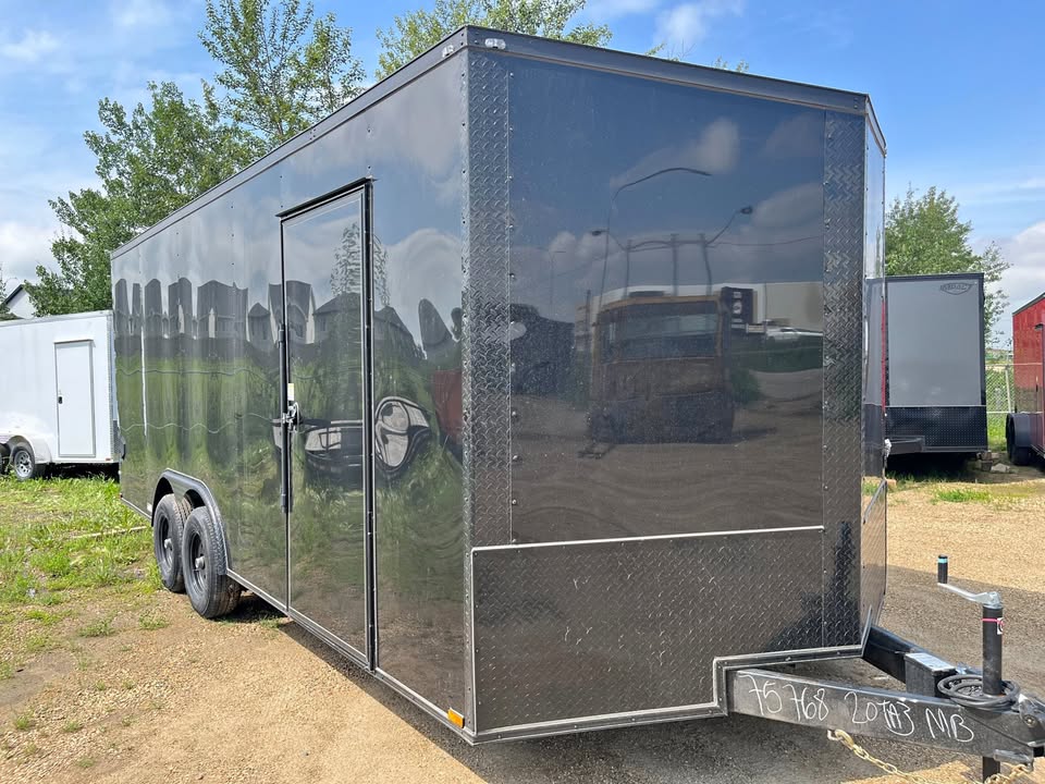 Blue 2026 8.5x20 Enclosed Cargo Trailer for Sale in Edmonton