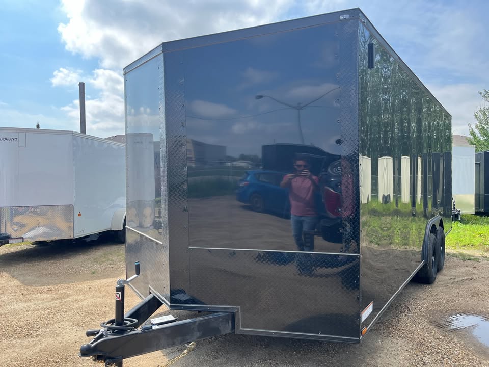 Blue 2026 8.5x20 Enclosed Cargo Trailer for Sale in Edmonton