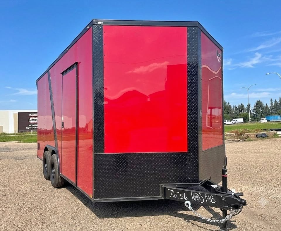 Victory Red 2027 8.5x16 Enclosed Cargo Trailer - Victory Red for Sale in Edmonton