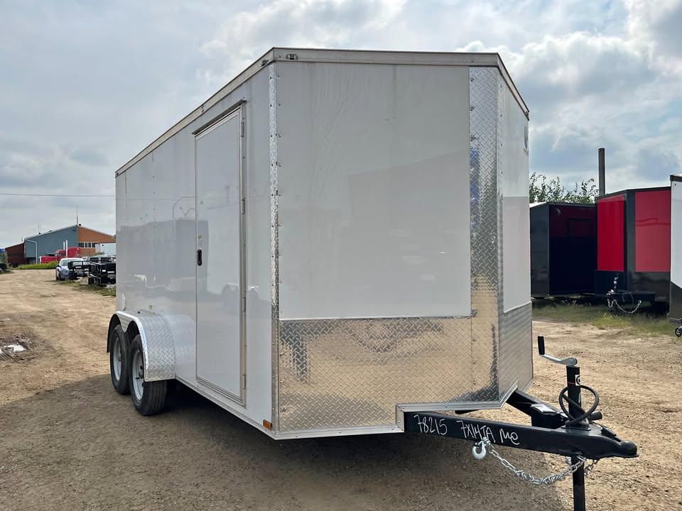 White 2026 7x14 Enclosed Cargo Trailer for Sale in Edmonton