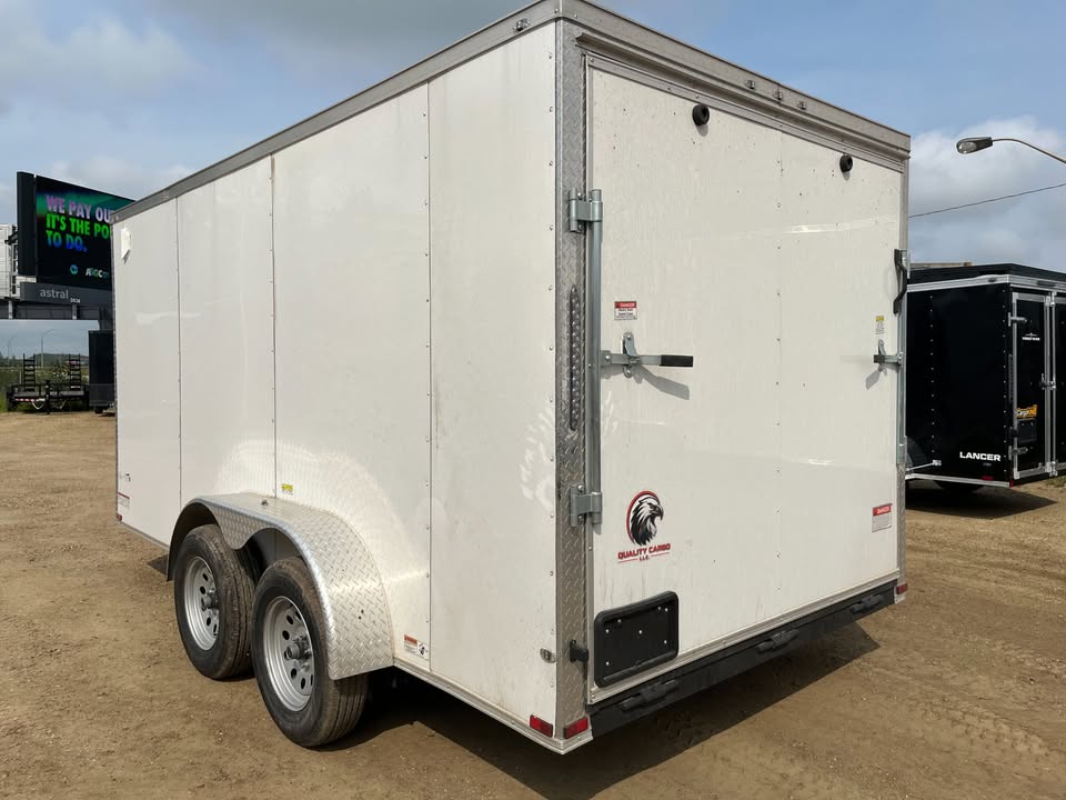 White 2026 7x14 Enclosed Cargo Trailer for Sale in Edmonton