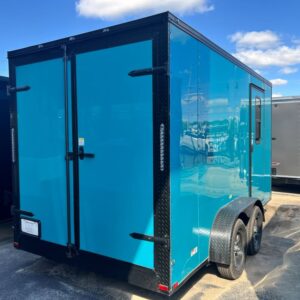 dog grooming trailer in edmonton - blue