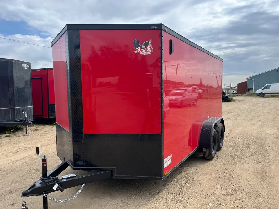 2026 7x14 Enclosed Trailer Cargo Trailer red + blackout
